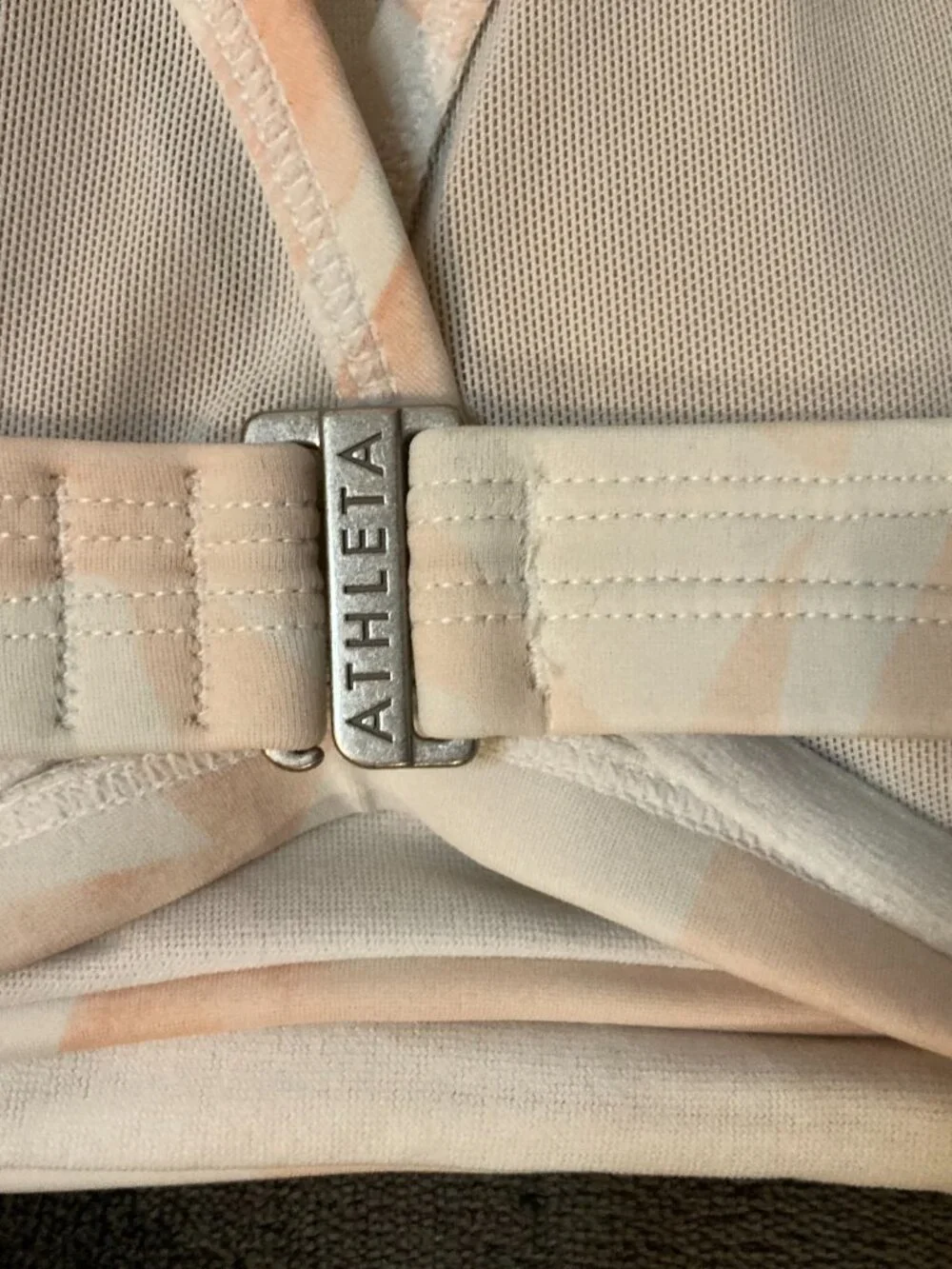 Athleta Women's White & Pink South Beach Wrap Halter Bikini Top - 36D